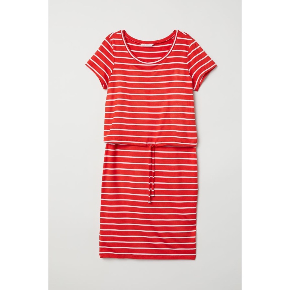 H&M Red and White Striped Nursing Dress 🤱🏼